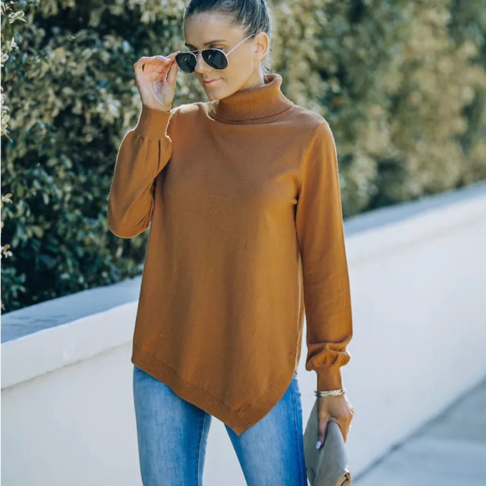 VICI SKYSCRAPER ASYMMETRICAL TURTLENECK SWEATER